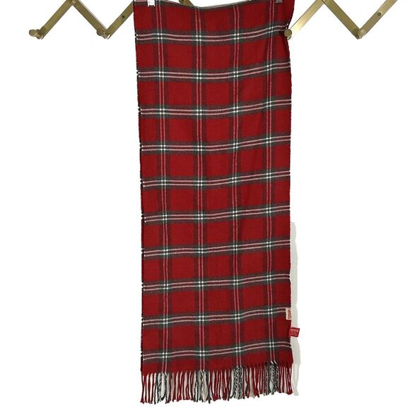 Homage Scarf Ohio State University Plaid Fringe Scarlet Grey Buckeyes OSU - Picture 1 of 7